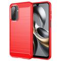 Samsung Galaxy A17/F17/M17 Gebürstete TPU Hülle - Karbonfaser - rot