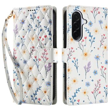 Samsung Galaxy A17/A26 Rhombisches Blumen Wallet Hülle - Bunte Blumen