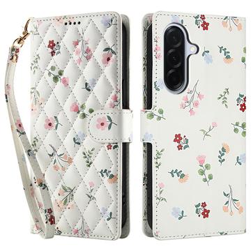 Samsung Galaxy A17/A26 Rhombisches Blumen Wallet Hülle - Rosen