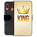 Samsung Galaxy A20e Premium Schutzhülle mit Geldbörse - König