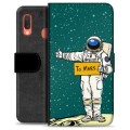 Samsung Galaxy A20e Premium Schutzhülle mit Geldbörse - Mars Astronaut