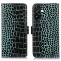 Samsung Galaxy A27 Crocodile Serie Lederhülle mit Geldbörse mit RFID - Grün