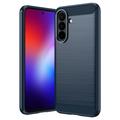 Samsung Galaxy A27 Gebürstete TPU Hülle - Karbonfaser - blau