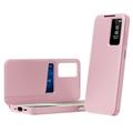 Samsung Galaxy A27 Smart Clear View Flip Hülle mit Kartenschlitz - Rosa