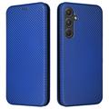 Samsung Galaxy A35 Flip Hülle - Karbonfaser - Blau