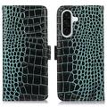 Samsung Galaxy A36 Crocodile Serie Lederhülle mit Geldbörse mit RFID - Grün