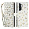 Samsung Galaxy A37 Rhombisches Blumen Wallet Hülle - Gelbe Blumen