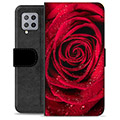Samsung Galaxy A42 5G Premium Schutzhülle mit Geldbörse - Rose