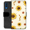 Samsung Galaxy A50 Premium Schutzhülle mit Geldbörse - Sonnenblume