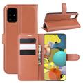 Samsung Galaxy A51 5G Wallet Schutzhülle mit Magnetverschluss - Braun