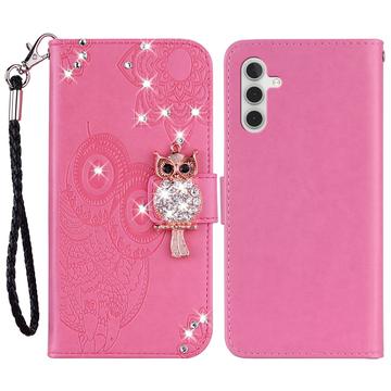 Samsung Galaxy A54 5G Eule Strass Wallet Case