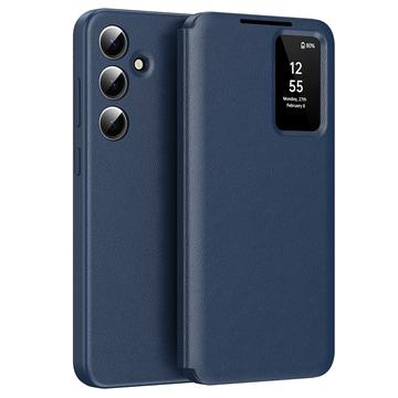 Samsung Galaxy A55 Smart Clear View Flip Hülle mit Kartenschlitz - Saphir