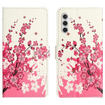 Samsung Galaxy A56 Style Serie Wallet Hülle - Rosa Blumen
