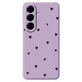 Samsung Galaxy A57 Schlanke TPU-Hülle mit Herzmuster - Purpur / Schwarz