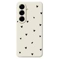 Samsung Galaxy A57 Herz-Muster Slim TPU-Hülle - Beige / schwarz