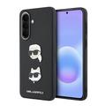 Samsung Galaxy A57 Karl Lagerfeld Metal Karl and Choupette Liquid Silikonhülle - Schwarz