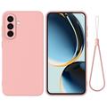 Samsung Galaxy A57 Liquid Silikonhülle mit Handschlaufe - Rosa