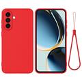Samsung Galaxy A57 Liquid Silikonhülle mit Handschlaufe - Rot