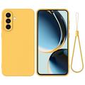 Samsung Galaxy A57 Liquid Silikonhülle mit Handschlaufe - Gelb