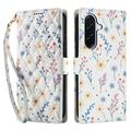 Samsung Galaxy A57 Rhombisches Blumen Wallet Hülle - Bunte Blumen