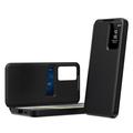 Samsung Galaxy A57 Smart Clear View Flip Hülle mit Kartenschlitz - Schwarz