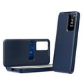 Samsung Galaxy A57 Smart Clear View Flip Hülle mit Kartenschlitz - Saphir