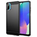 Samsung Galaxy M06/F06 5G Gebürstete TPU Hülle - Karbonfaser - Schwarz