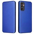 Samsung Galaxy M13 Flip Hülle - Karbonfaser - Blau