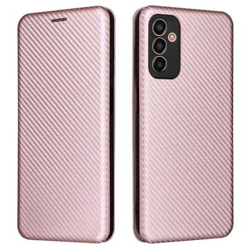 Samsung Galaxy M13 Flip Hülle - Karbonfaser - Pink