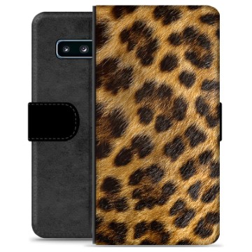 Samsung Galaxy S10 Premium Schutzhülle mit Geldbörse - Leopard