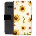 Samsung Galaxy S10 Premium Schutzhülle mit Geldbörse - Sonnenblume