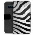 Samsung Galaxy S10 Premium Schutzhülle mit Geldbörse - Zebra