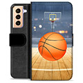 Samsung Galaxy S21+ 5G Premium Schutzhülle mit Geldbörse - Basketball