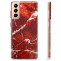 Samsung Galaxy S21+ 5G TPU Hülle - Roter Marmor