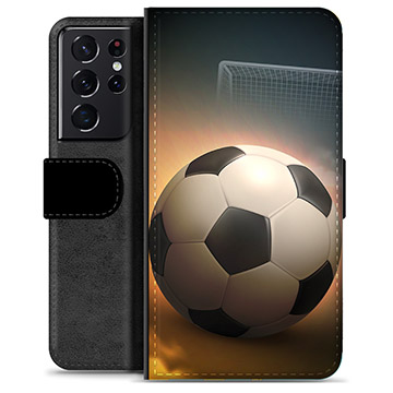 Samsung Galaxy S21 Ultra 5G Premium Schutzhülle mit Geldbörse - Fußball