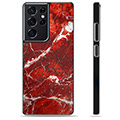 Samsung Galaxy S21 Ultra 5G Schutzhülle - Roter Marmor
