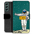 Samsung Galaxy S22+ 5G Premium Schutzhülle mit Geldbörse - Mars Astronaut