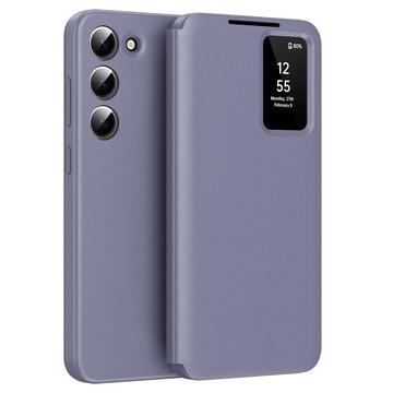 Samsung Galaxy S23 Smart Clear View Flip Case with Card Slot (Open-Box Satisfactory) - Grey Purple