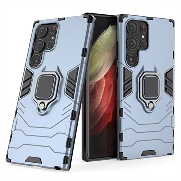 Samsung Galaxy S23 Ultra 5G Hybrid Case mit Ringhalterung - Blau