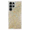 Samsung Galaxy S23 Ultra Glitter Flakes TPU Hülle - Gold
