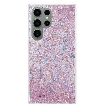 Samsung Galaxy S23 Ultra Glitter Flakes TPU Hülle - Rosa