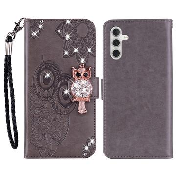 Samsung Galaxy S24 FE Eule Strass Wallet Hülle