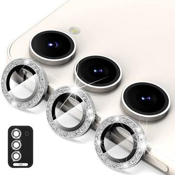 Samsung Galaxy S24 Hat Prince Glitter Kameraobjektiv Panzerglas - Silber