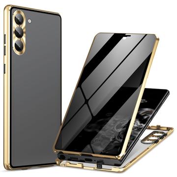 Samsung Galaxy S24 Magnetisches Cover mit Panzerglas - Privat - Gold