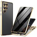 Samsung Galaxy S24 Ultra Magnetisches Cover mit Panzerglas - Privat - Gold