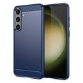 Samsung Galaxy S24+ Gebürstete TPU Hülle - Karbonfaser - Blau