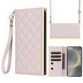 Samsung Galaxy S24+ Luxus Gesteppte Wallet Case - Beige