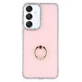 Samsung Galaxy S25/S24 CrystalGlow Hybrid Hülle mit Ringhalterung - Rosa