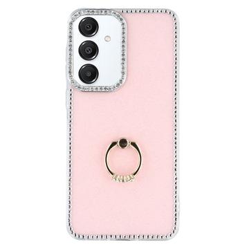 Samsung Galaxy S25/S24 CrystalGlow Hybrid Hülle mit Ringhalterung - Rosa