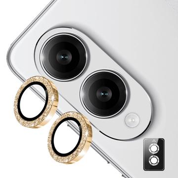 Samsung Galaxy S25 Edge Hat Prince Glitter Kameraobjektiv Panzerglas - Gold